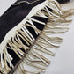 1950s Geniune Authentic Cowgirl Princess - Beautiful Soft Suede & Leather Tassel Chaps - Black & White - Chunky Metal Zippers - Perfect Fit -  Iconic for a Costume