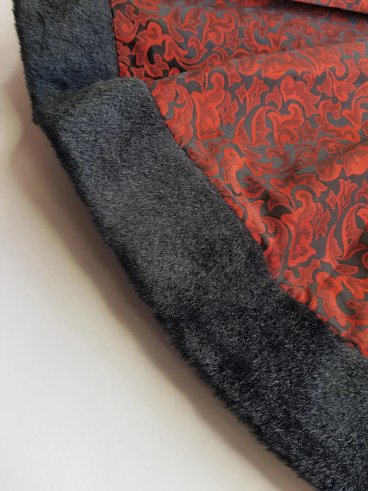 Italian Vintage Romantic Gothic Deep Red Brocade Skirt (1 Piece of a matching set)