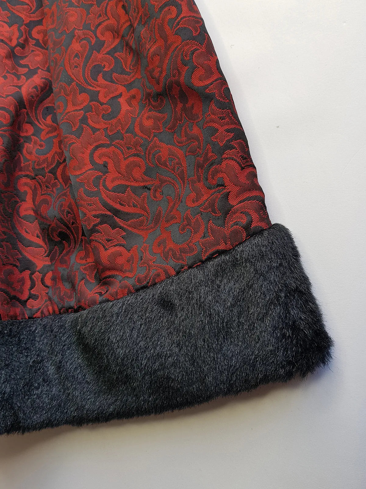 Italian Vintage Romantic Gothic Deep Red Brocade Skirt (1 Piece of a matching set)