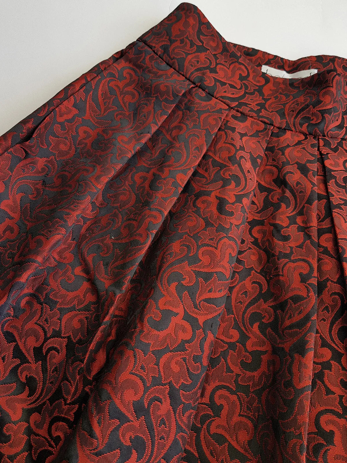 Italian Vintage Romantic Gothic Deep Red Brocade Skirt (1 Piece of a matching set)