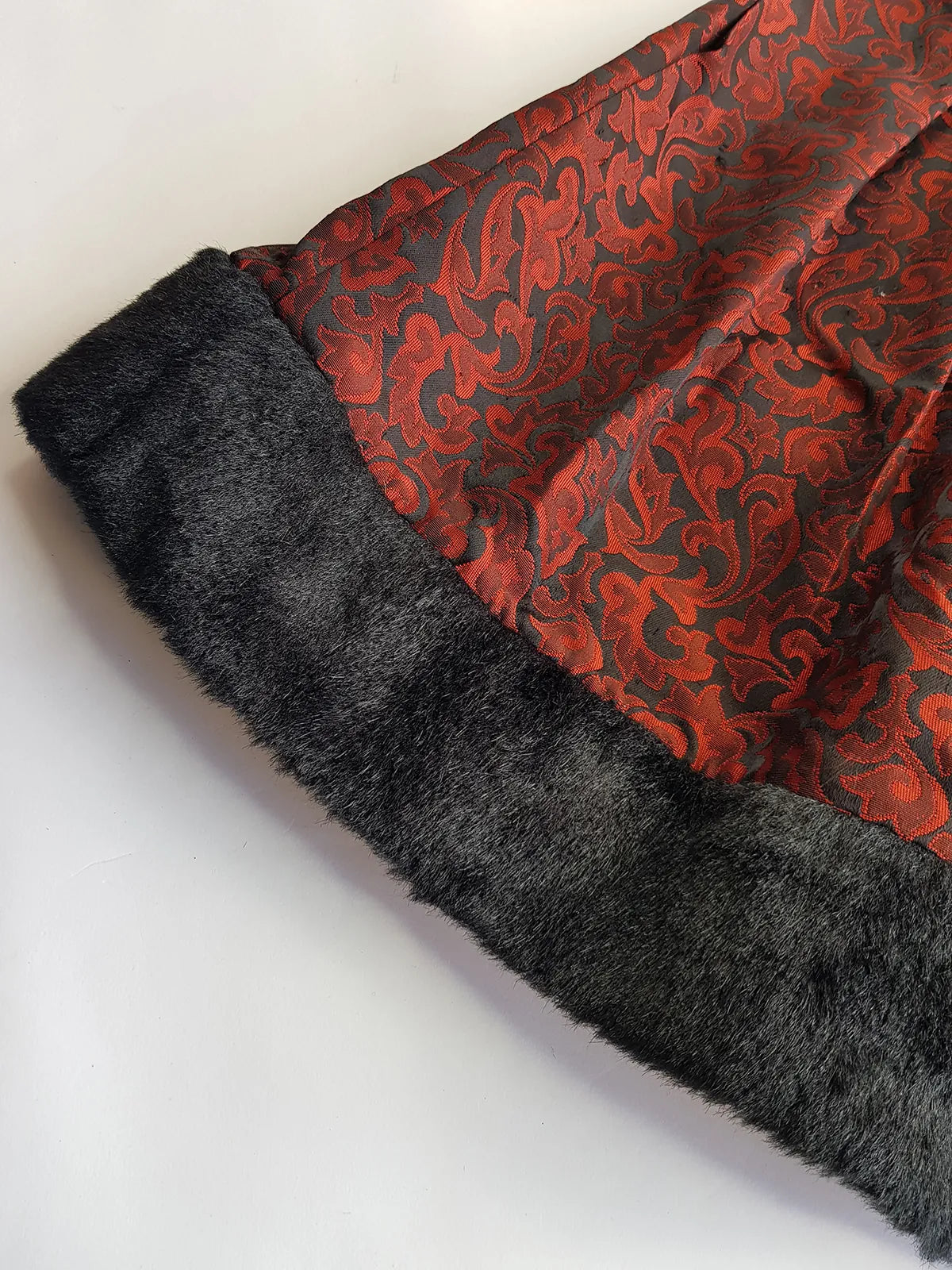 Italian Vintage Romantic Gothic Deep Red Brocade Skirt (1 Piece of a matching set)