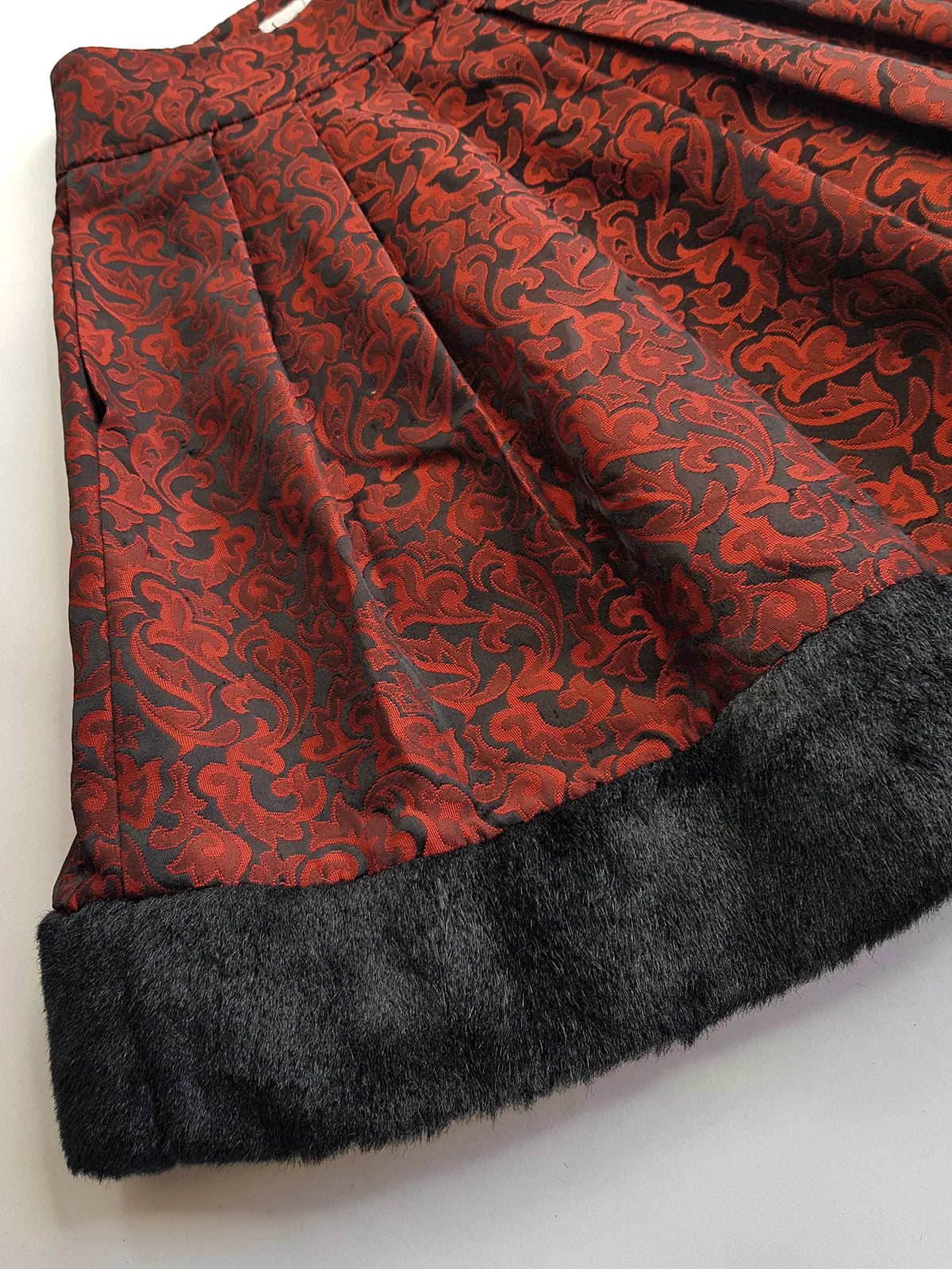 Italian Vintage Romantic Gothic Deep Red Brocade Skirt (1 Piece of a matching set)