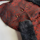 Italian Vintage Romantic Gothic Deep Red Brocade Jacket (1 Piece of a matching set)