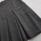 1990s Iconic Preppy School Skirt - High Quality Wool - Office Siren Workwear - Tailored & Pleated Perfectly - Muted Grey - Perfect Shape & Length - Fully Lined