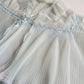 Ethereal 1950s Finely Pleated Cape in Soft Baby Blue & White - Very Faint Tie Dye Effect - Lace & Ribbon