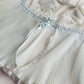 Ethereal 1950s Finely Pleated Cape in Soft Baby Blue & White - Very Faint Tie Dye Effect - Lace & Ribbon