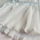 Ethereal 1950s Finely Pleated Cape in Soft Baby Blue & White - Very Faint Tie Dye Effect - Lace & Ribbon