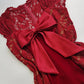 1990s Romantic Ruby Red Designer Vintage Lace & Velvet Dress - Knockout for Evening & The Perfect Dinner Date - Unbelievably Gorgeous