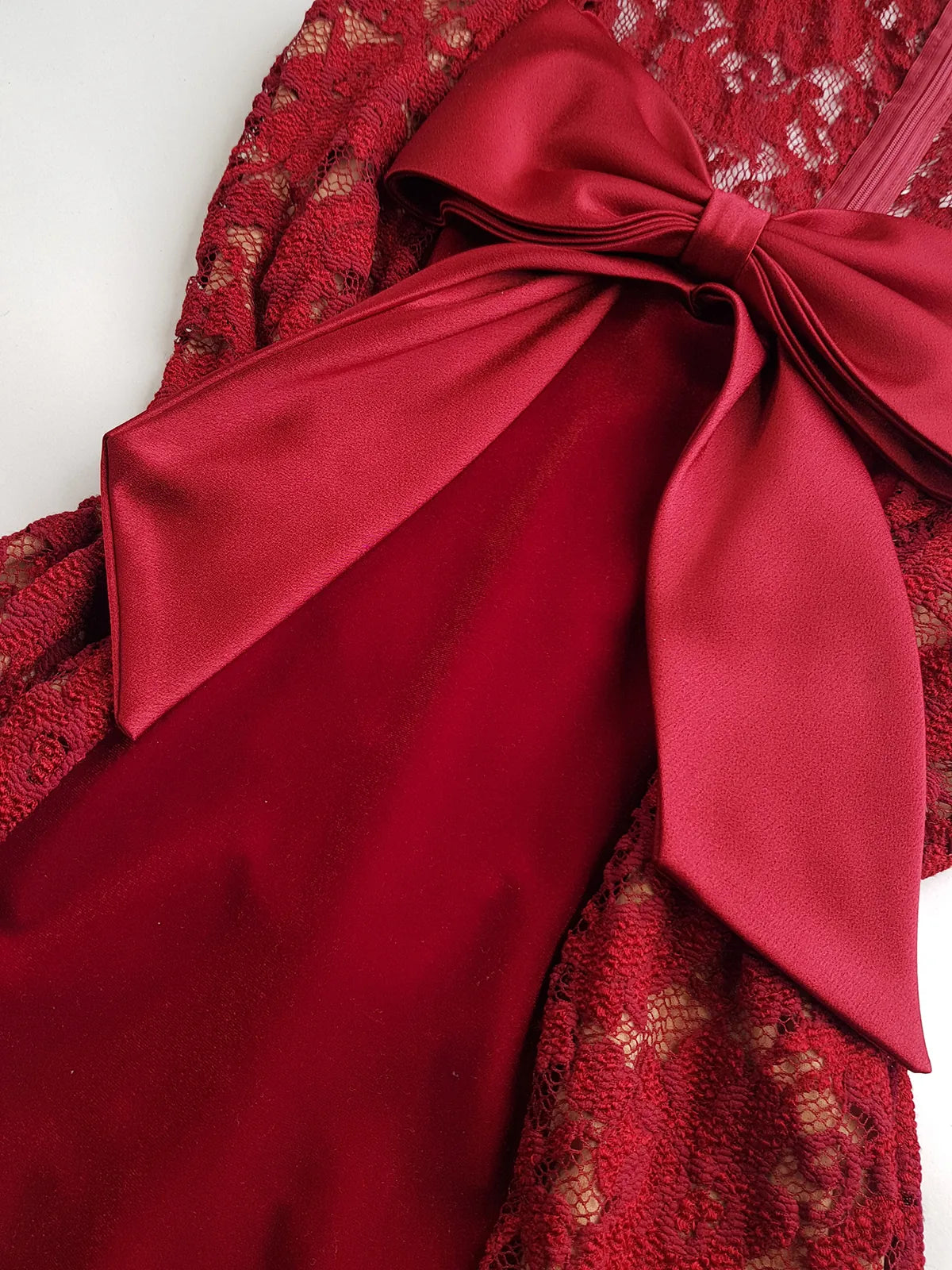 1990s Romantic Ruby Red Designer Vintage Lace & Velvet Dress - Knockout for Evening & The Perfect Dinner Date - Unbelievably Gorgeous