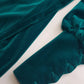 Unbelievable 1920s Peacock Green Bridal Quality Velvet Floor Length Opera Coat - Romantic Sleeves - Ornate Pearl Buckle & Bow - Unworn Condition