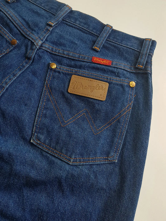 1980s Vintage Wranglers Jeans - Red Tab / Gold Stitching - Deadstock Never Worn - Tailored for a sleek fit