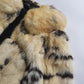 1960s Italian Vintage Rabbit Coat - Suede Features- Super Plush & Soft - Caramel Cream & Dusky Grey Colours