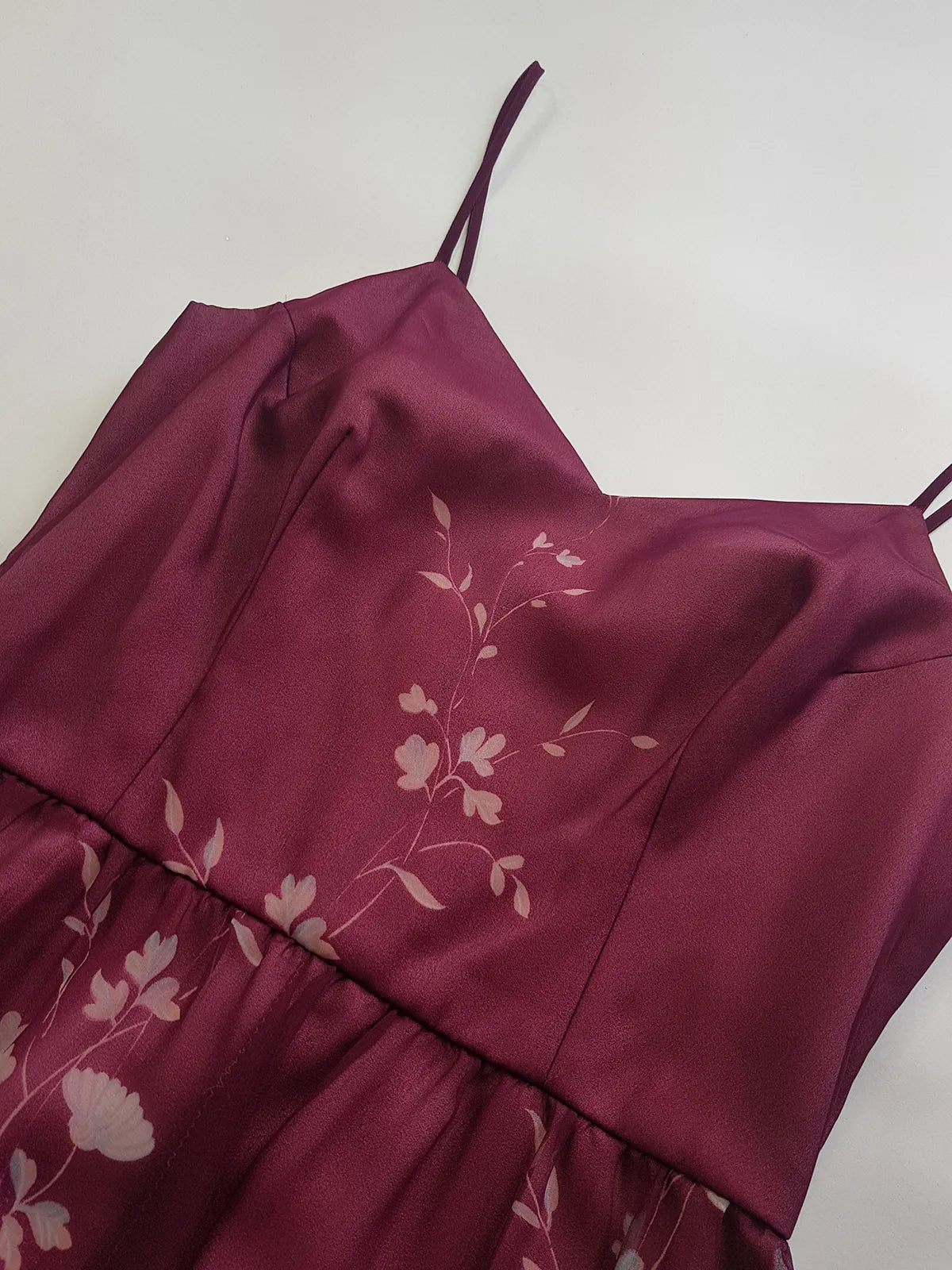 1970s Vintage Incredible Watercolor Crane Print Summertime Dress - Dusky Purples & Pinks - Hourglass Waist & Structured Bust - Double Layered Light & Strappy - Absolutely Beautiful