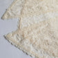 Ethereal Angelic 1950s Cape in the Lightest Ivory / Creme Lace - Ornate Edging & Tie at the front of the neck