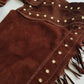 1970s Geniune Suede Cowgirl Tassel Chaps - Beautiful Soft Suede & Leather Tassel Chaps - Rich Tobacco Brown- Chunky Metal Zippers - Perfect Fit -  Iconic for a Costume