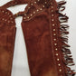 1970s Geniune Suede Cowgirl Tassel Chaps - Beautiful Soft Suede & Leather Tassel Chaps - Rich Tobacco Brown- Chunky Metal Zippers - Perfect Fit -  Iconic for a Costume