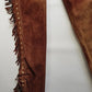 1970s Geniune Suede Cowgirl Tassel Chaps - Beautiful Soft Suede & Leather Tassel Chaps - Rich Tobacco Brown- Chunky Metal Zippers - Perfect Fit -  Iconic for a Costume