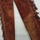 1970s Geniune Suede Cowgirl Tassel Chaps - Beautiful Soft Suede & Leather Tassel Chaps - Rich Tobacco Brown- Chunky Metal Zippers - Perfect Fit -  Iconic for a Costume