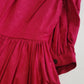 1980s Authentic Laura Ashley Designer Vintage Dress - Perfect Raspberry Colour - Fitted Top Hourglass Waist & Flared Mid Length Skirt - Puff Sleeves - Unbelievably Beautiful