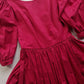 1980s Authentic Laura Ashley Designer Vintage Dress - Perfect Raspberry Colour - Fitted Top Hourglass Waist & Flared Mid Length Skirt - Puff Sleeves - Unbelievably Beautiful