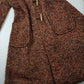 1950s Incredible Hooded Coat in Burnt Tobacco with Toggle Clasps - Fully Lined - Handmade Mohair Wool Knit