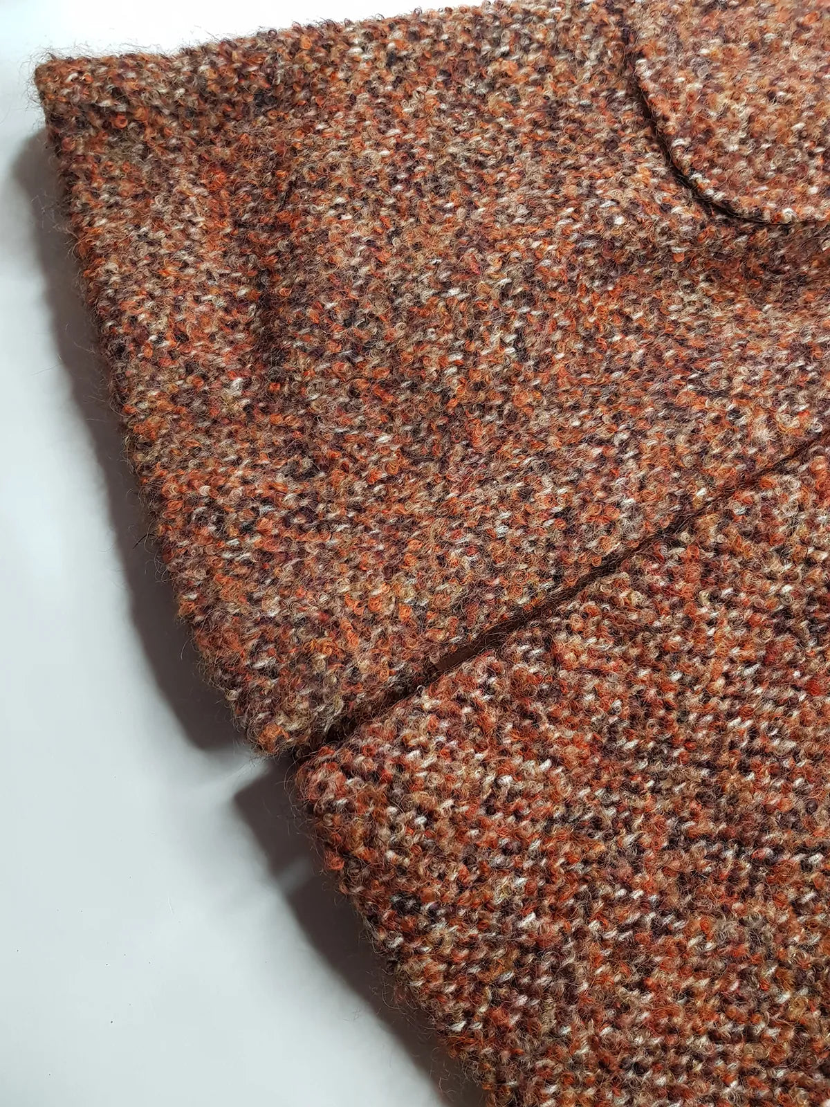 1950s Incredible Hooded Coat in Burnt Tobacco with Toggle Clasps - Fully Lined - Handmade Mohair Wool Knit