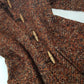 1950s Incredible Hooded Coat in Burnt Tobacco with Toggle Clasps - Fully Lined - Handmade Mohair Wool Knit
