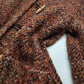 1950s Incredible Hooded Coat in Burnt Tobacco with Toggle Clasps - Fully Lined - Handmade Mohair Wool Knit