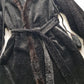 Vintage Italian Curly Lambskin & Mink Coat with Leather Features - Fur Edging & Cuffs - Belt with Fur Pom Poms