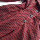1950s Vintage Wool Princess Hourglass Coat in Incredible Deep Red & Black - Ornate Buttons - Knee Length - Immaculate Tailoring