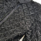 Vintage Silk Spectacular Sparkling Diamond Pattern Heavily Beaded Jacket in Black - Immaculate - Hand Beaded - Bridal Quality