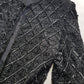 Vintage Silk Spectacular Sparkling Diamond Pattern Heavily Beaded Jacket in Black - Immaculate - Hand Beaded - Bridal Quality