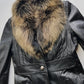 Vintage 2000s Black Leather & Ultra Plush Fox Fur Spy Coat - Super Buttery Soft - 100% genuine Leather & Fur Collar - Fully Lined