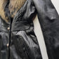 Vintage 2000s Black Leather & Ultra Plush Fox Fur Spy Coat - Super Buttery Soft - 100% genuine Leather & Fur Collar - Fully Lined