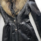 Vintage 2000s Black Leather & Ultra Plush Fox Fur Spy Coat - Super Buttery Soft - 100% genuine Leather & Fur Collar - Fully Lined