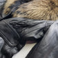 Vintage 2000s Black Leather & Ultra Plush Fox Fur Spy Coat - Super Buttery Soft - 100% genuine Leather & Fur Collar - Fully Lined