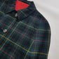 Vintage 1960s Plaid Cape in Hunter Green with Knockout Red Lining - Ralph Lauren Equestrian Style - Button Front Closure