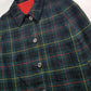 Vintage 1960s Plaid Cape in Hunter Green with Knockout Red Lining - Ralph Lauren Equestrian Style - Button Front Closure