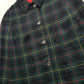 Vintage 1960s Plaid Cape in Hunter Green with Knockout Red Lining - Ralph Lauren Equestrian Style - Button Front Closure