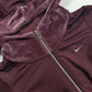 2000s Authentic Nike Velour Sexy Pilates Princess Vintage Hooded Purple Cropped Zip Jacket with Embroidery & Rhinestones