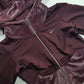 2000s Authentic Nike Velour Sexy Pilates Princess Vintage Hooded Purple Cropped Zip Jacket with Embroidery & Rhinestones