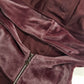 2000s Authentic Nike Velour Sexy Pilates Princess Vintage Hooded Purple Cropped Zip Jacket with Embroidery & Rhinestones
