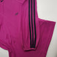 2000s Authentic Adidas Sexy Backless Pilates Princess Vintage Berry Pink Tailored Top with Gold Hardware & Black Striping