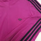 2000s Authentic Adidas Sexy Backless Pilates Princess Vintage Berry Pink Tailored Top with Gold Hardware & Black Striping