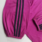 2000s Authentic Adidas Sexy Backless Pilates Princess Vintage Berry Pink Tailored Top with Gold Hardware & Black Striping