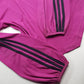 2000s Authentic Adidas Sexy Backless Pilates Princess Vintage Berry Pink Tailored Top with Gold Hardware & Black Striping