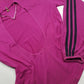 2000s Authentic Adidas Sexy Backless Pilates Princess Vintage Berry Pink Tailored Top with Gold Hardware & Black Striping