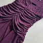 90s Sexy Purple Goddess Gown - Absolutely Beautiful Silhouette with Draped Bust & Waist Ruching - Stretch body hugging high quality draped jersey fabric