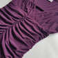 90s Sexy Purple Goddess Gown - Absolutely Beautiful Silhouette with Draped Bust & Waist Ruching - Stretch body hugging high quality draped jersey fabric