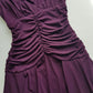 90s Sexy Purple Goddess Gown - Absolutely Beautiful Silhouette with Draped Bust & Waist Ruching - Stretch body hugging high quality draped jersey fabric